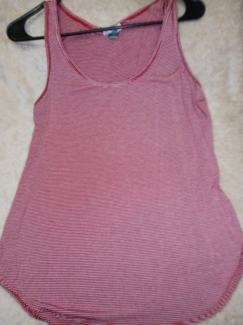 Old Navy Women's Lightweight Striped Racerback Tank Top Red White Size M
